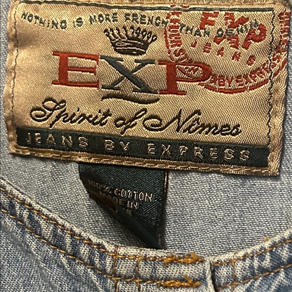 Express Light Blue Long Sleeve Denim Dress - Picture 2 of 5